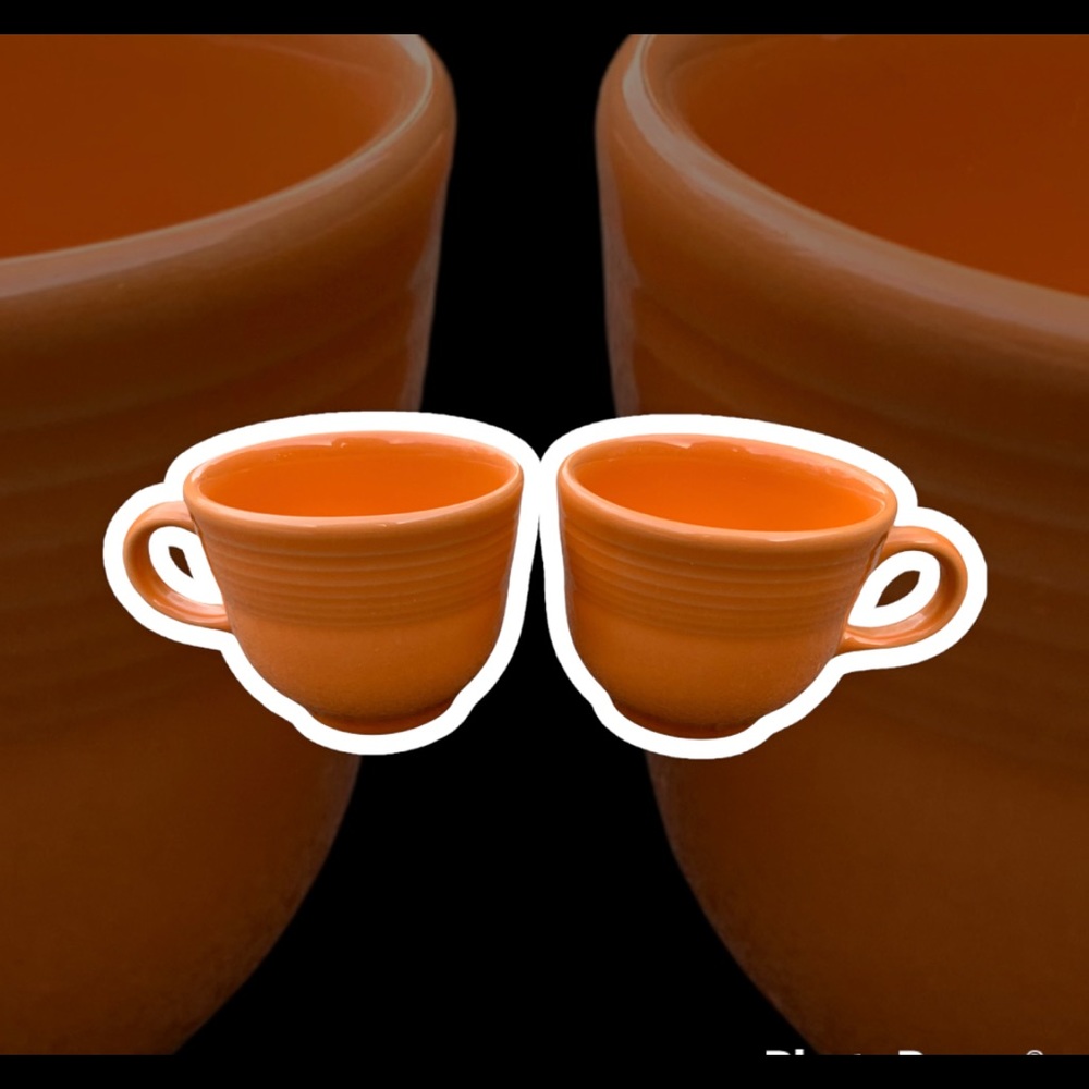 (2) Fiestaware Tangerine Tea Cup  7.75oz Fiesta Ware Mug Orange HLC